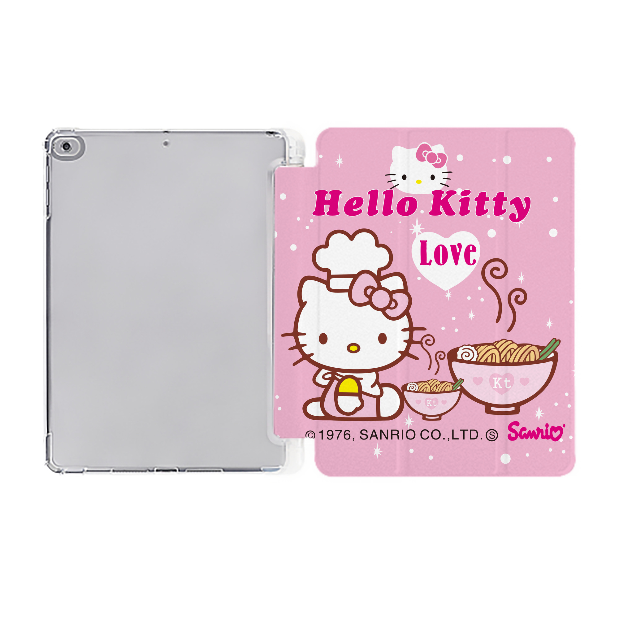 （画像用） Hello Kitty ハローキティ IPad ケース ペン収納付き 三つ折りスタンド PUレザー×シリコン 対応機種9.5/10.5/10.9インチ